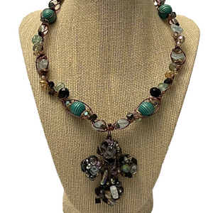 Beaded Cross Necklace - Hand crafted
